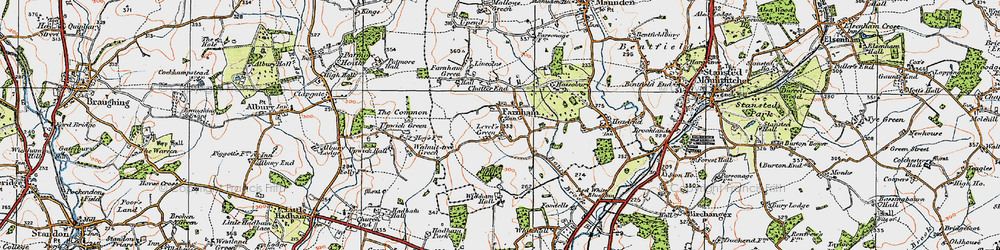 Old map of Farnham in 1919