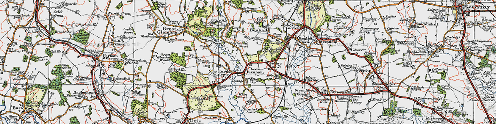 Old map of Farnham in 1921
