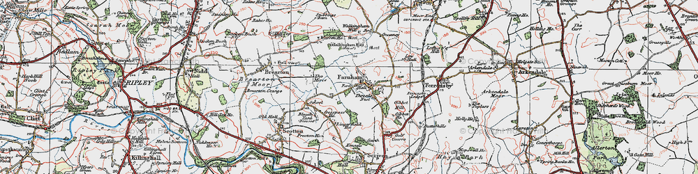 Old map of Farnham in 1925