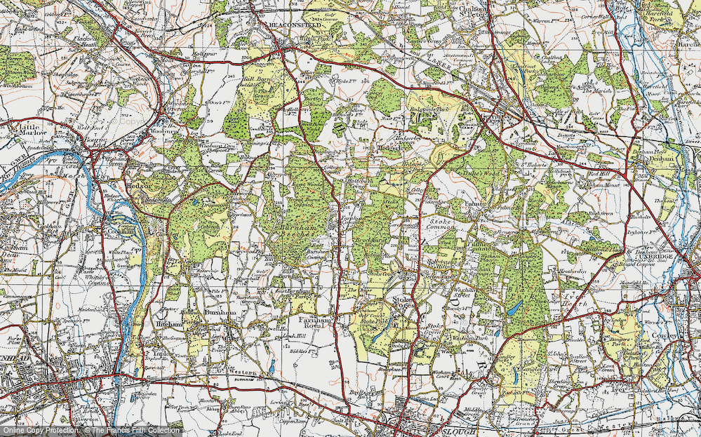 Old Map of Farnham Common, 1920 in 1920