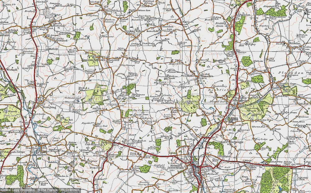Old Map of Farnham Green, 1919 in 1919