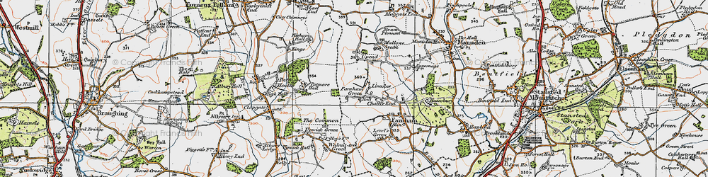 Old map of Farnham Green in 1919
