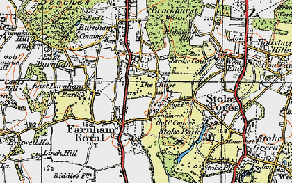 Old map of Farnham Park in 1920