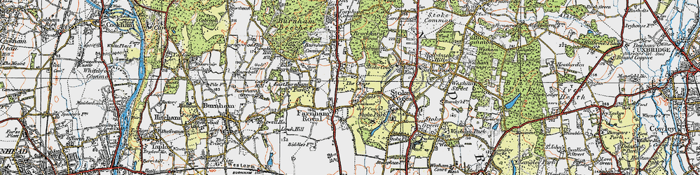 Old map of Farnham Park in 1920