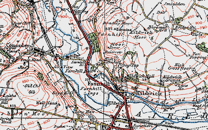 Old map of Farnhill in 1925