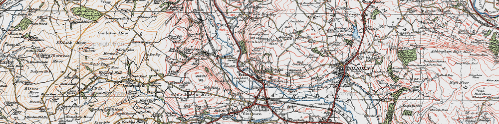 Old map of Farnhill in 1925