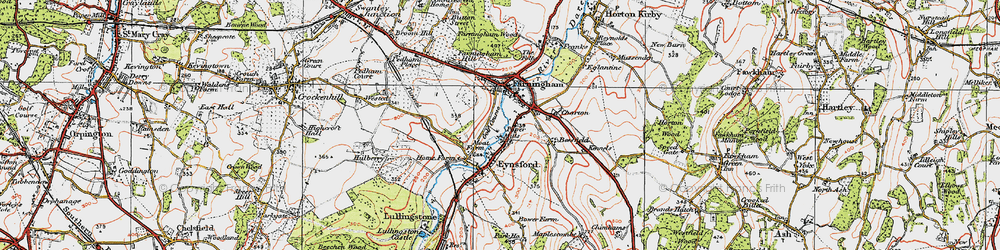 Old map of Farningham in 1920
