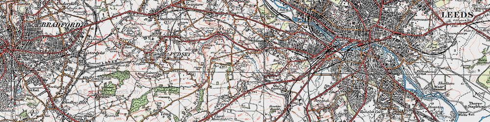 Old map of Farnley in 1925