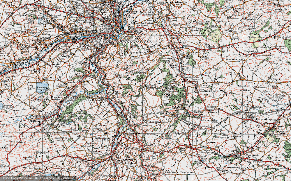 Old Map of Farnley Tyas, 1924 in 1924