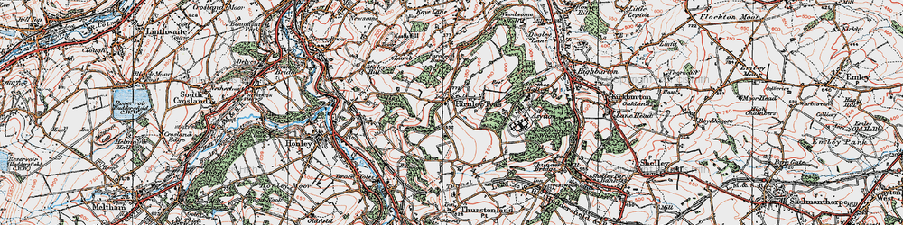 Old map of Farnley Tyas in 1924