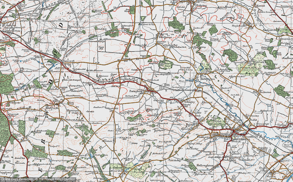 Old Map of Farnsfield, 1923 in 1923