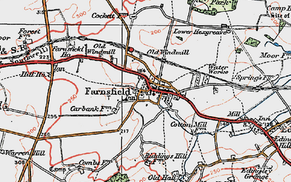Old map of Farnsfield in 1923