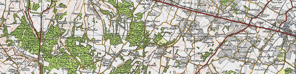 Old map of Farthing Corner in 1921