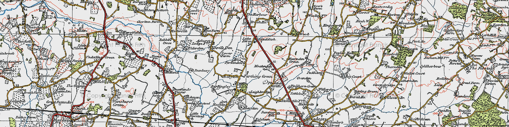 Old map of Farthing Green in 1921