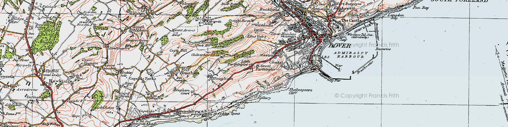 Old map of Farthingloe in 1920