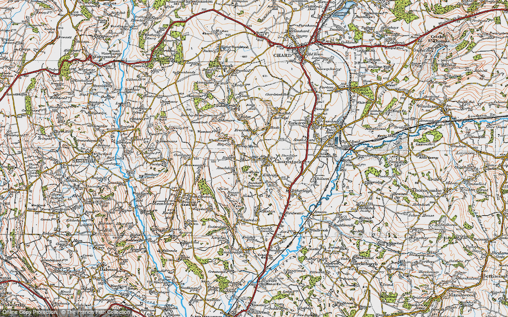 Old Map of Farway Marsh, 1919 in 1919