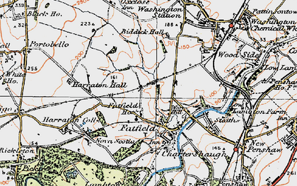 Old map of Fatfield in 1925