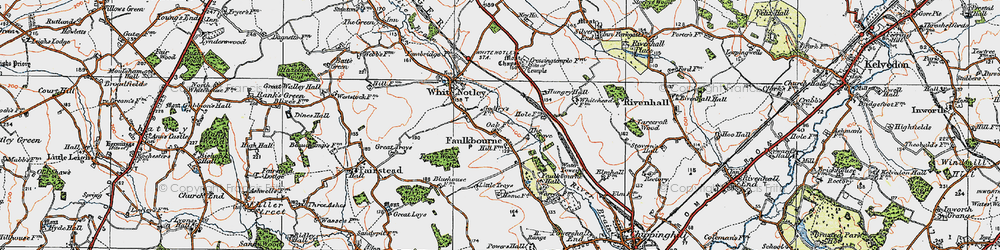 Old map of Faulkbourne in 1921