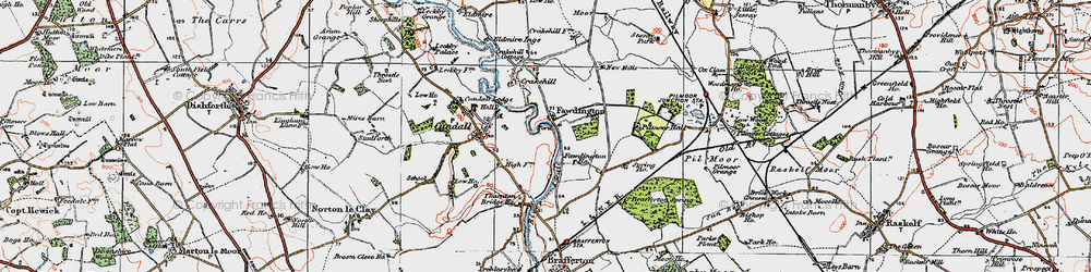 Old map of Pilmoor in 1925