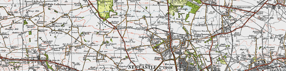 Old map of Fawdon in 1925