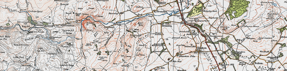 Old map of Branton Middlesteads in 1926