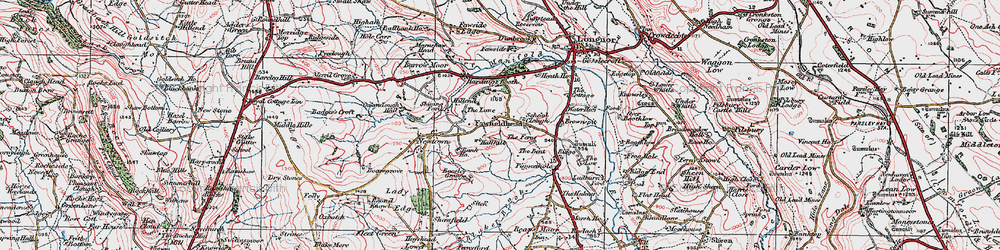 Old map of Fawfieldhead in 1923