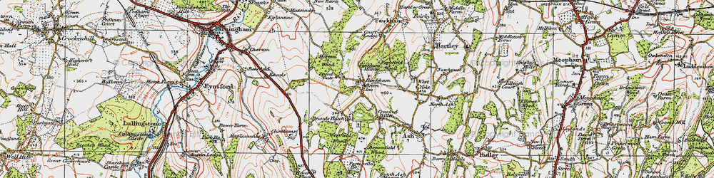 Old map of Fawkham Green in 1920