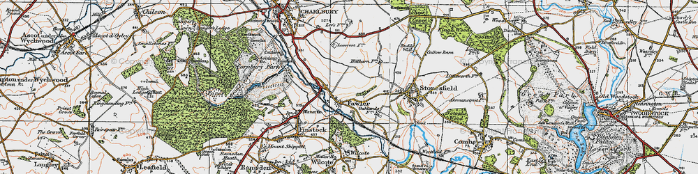 Old map of Fawler in 1919