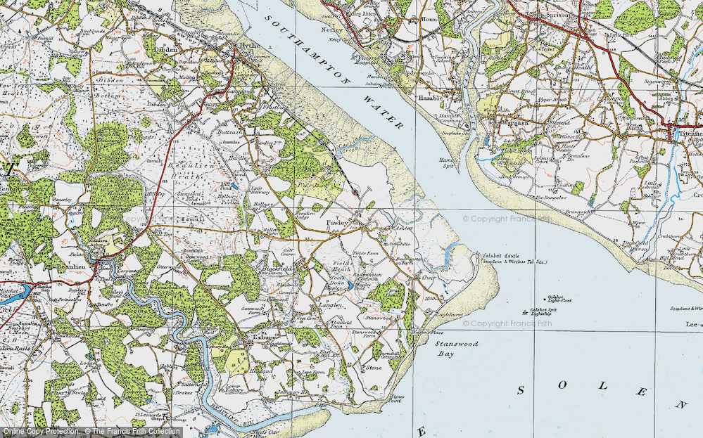 Old Map of Fawley, 1919 in 1919