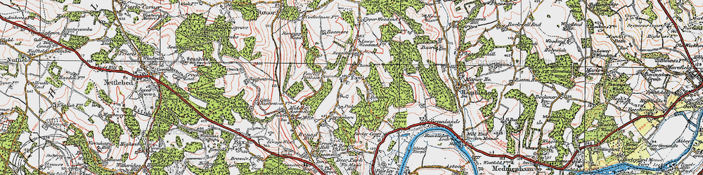 Old map of Benhams in 1919