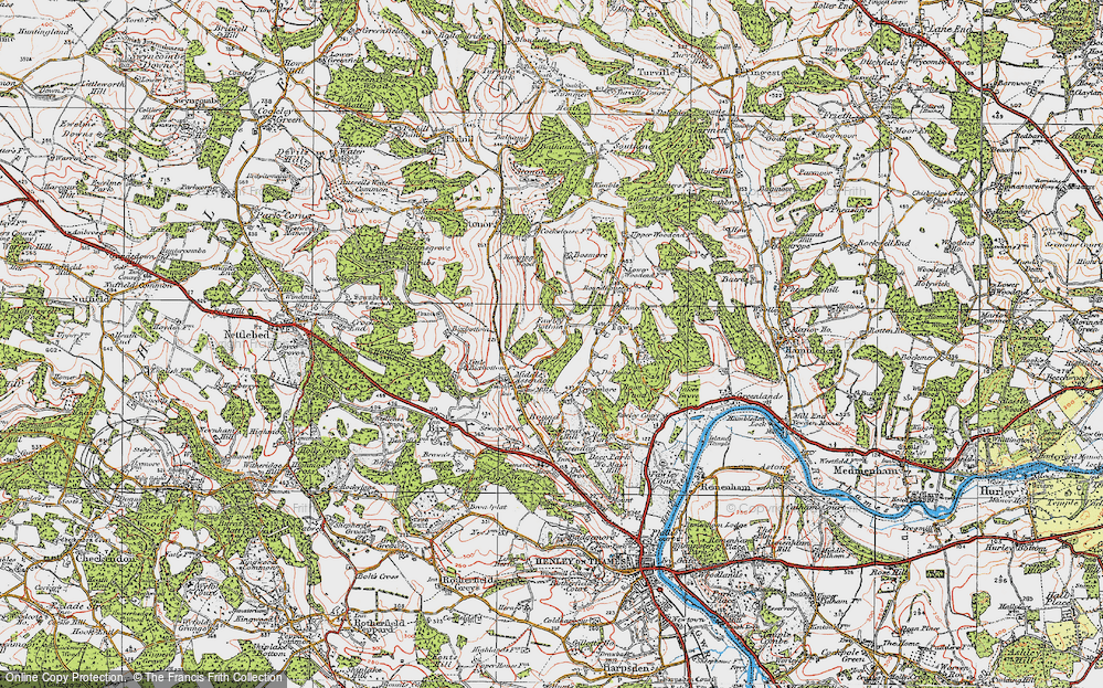 Old Map of Fawley Bottom, 1919 in 1919