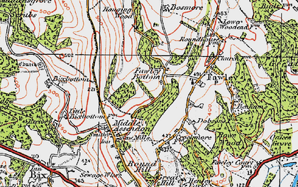 Old map of Fawley Bottom in 1919
