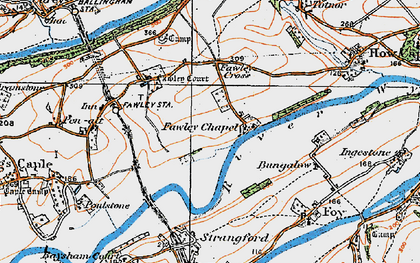 Old map of Fawley Chapel in 1919