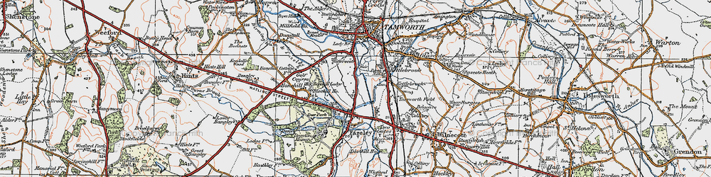Old map of Fazeley in 1921