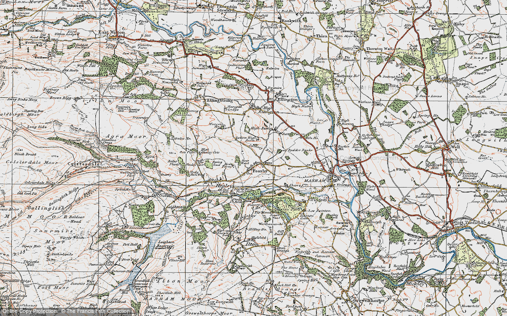 Old Map of Fearby, 1925 in 1925