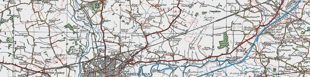 Old map of Fearnhead in 1923