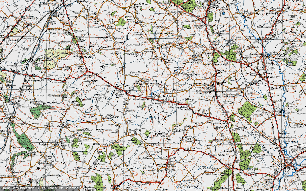 Old Map of Feckenham, 1919 in 1919