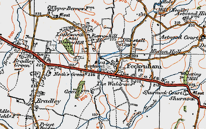 Old map of Feckenham in 1919