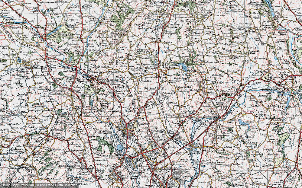 Old Map of Fegg Hayes, 1921 in 1921