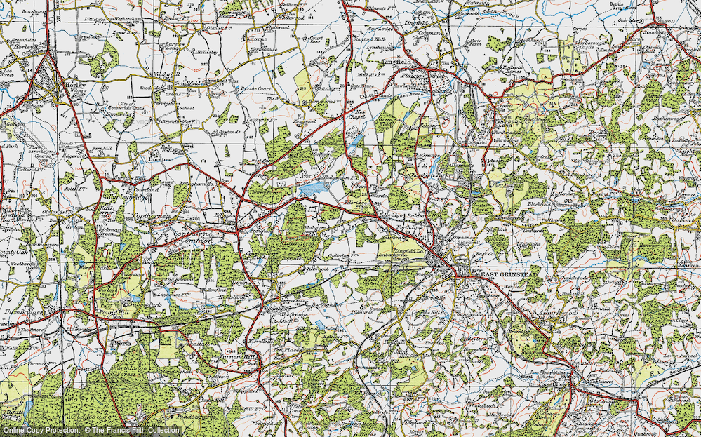 Old Map of Felbridge, 1920 in 1920