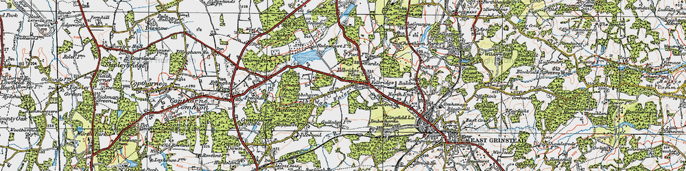 Old map of Felbridge in 1920