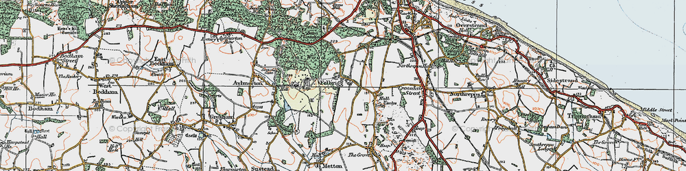 Old map of Felbrigg in 1922