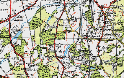 Old map of Felcourt in 1920