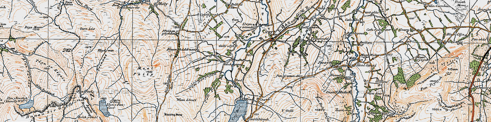 Old map of Aberhyddnant in 1923