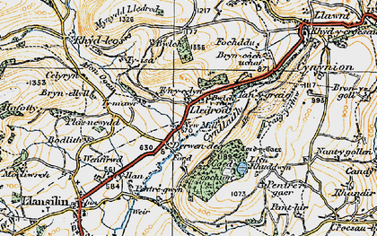 Old map of Afon Ogau in 1921