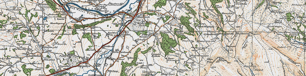 Old map of Bradwys in 1919