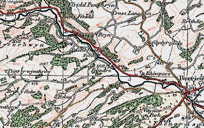 Old map of Lower Cefn in 1921