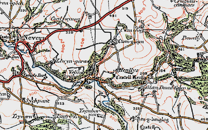 Old map of Berllan in 1923