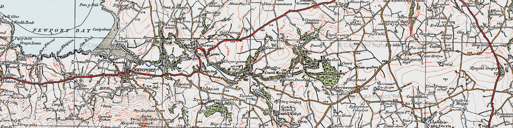 Old map of Felindre Farchog in 1923