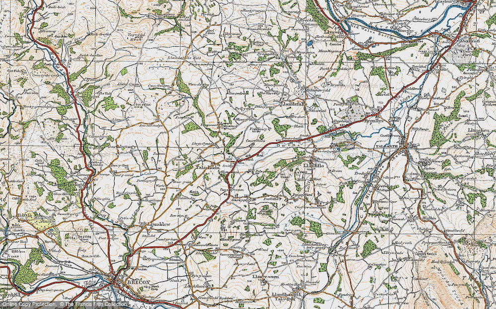 Old Map of Felinfach, 1919 in 1919
